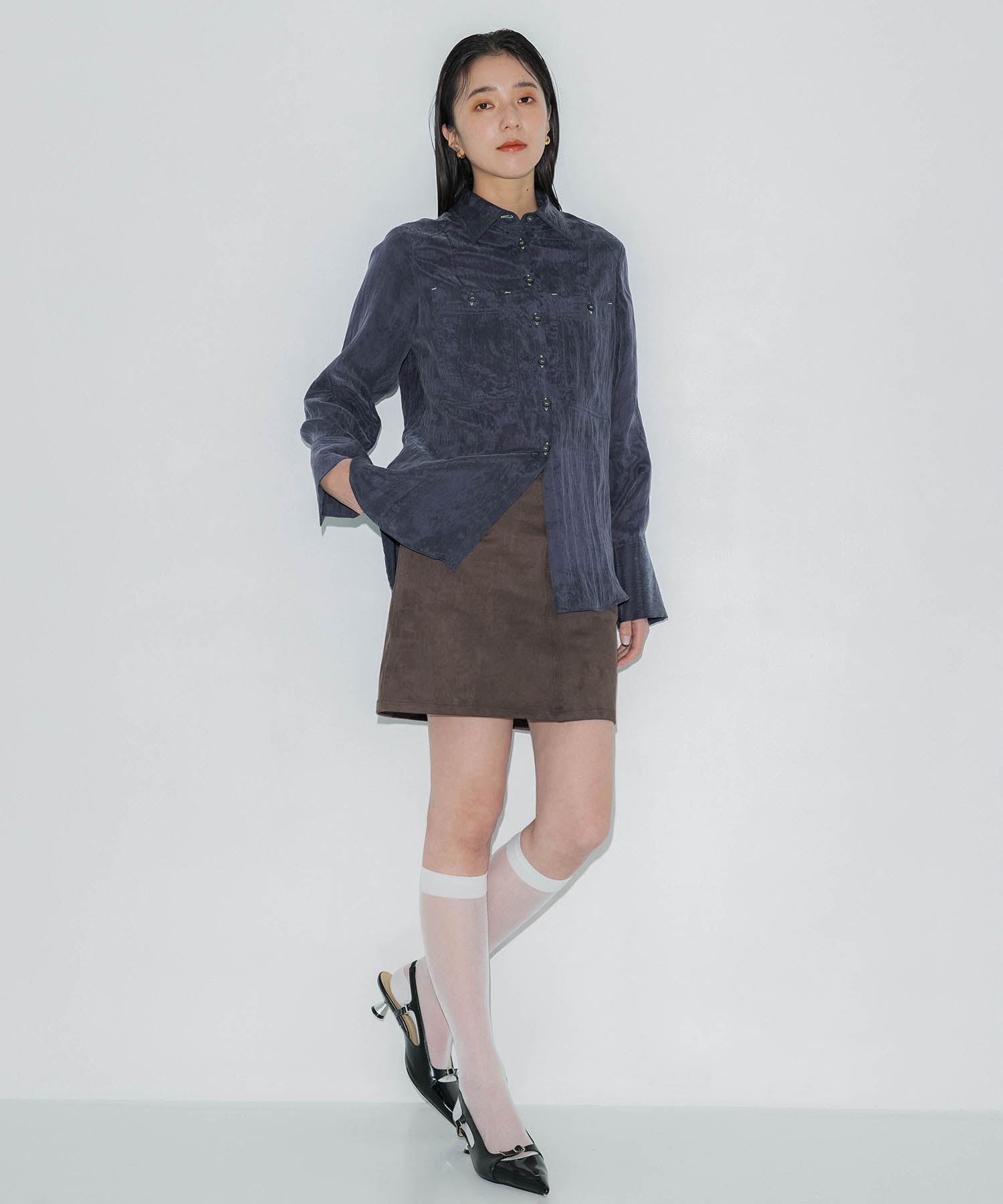 【完売間近】ステッチワークミニスカート