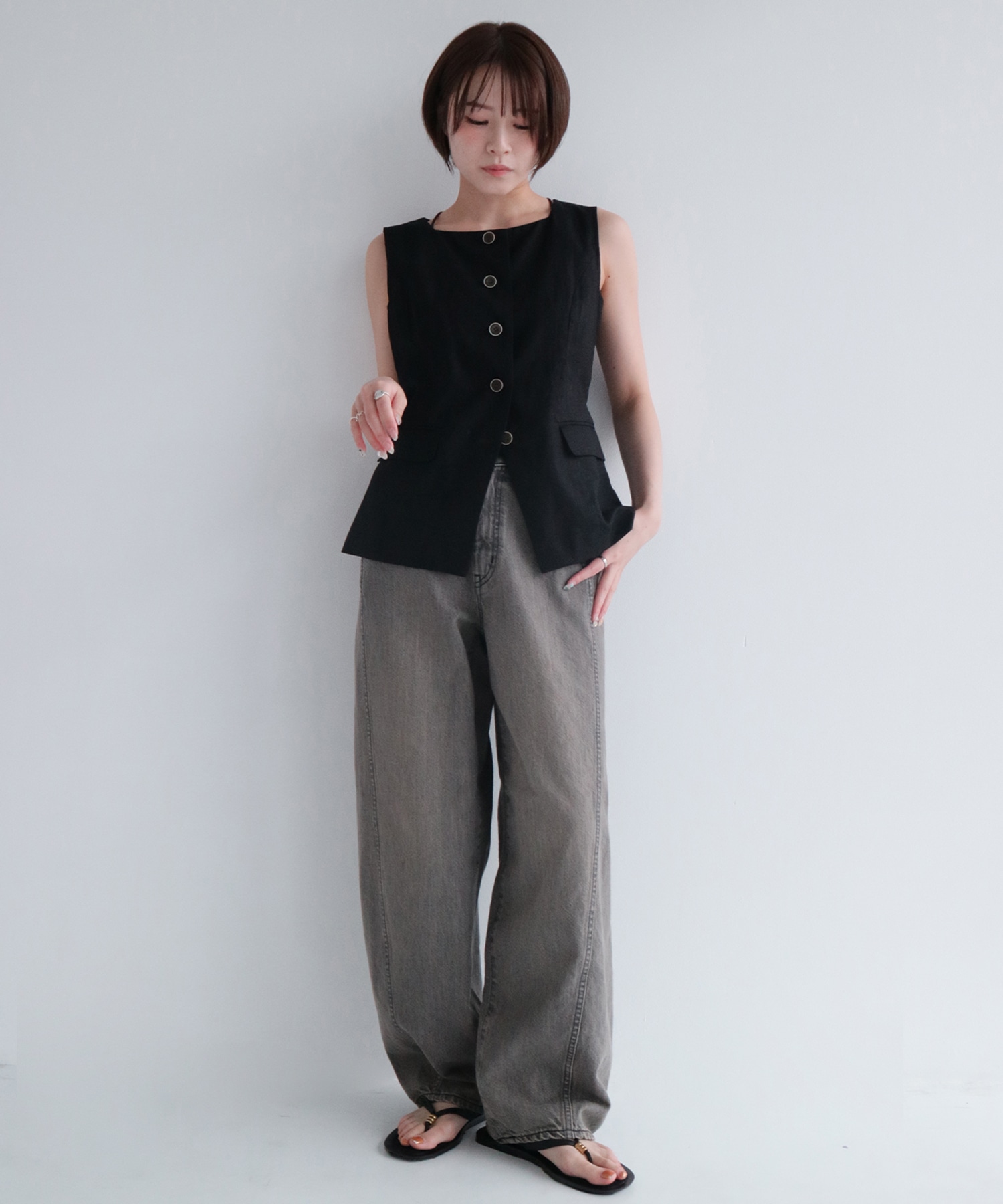 【WEB限定再入荷】PUBLIC DENIM GRY CURVE