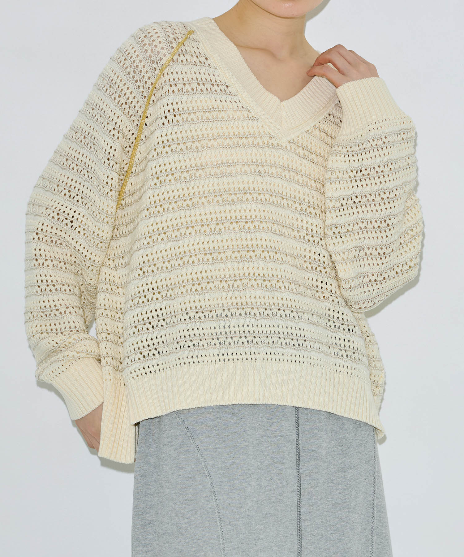 【完売間近】カラーミックスメッシュニット