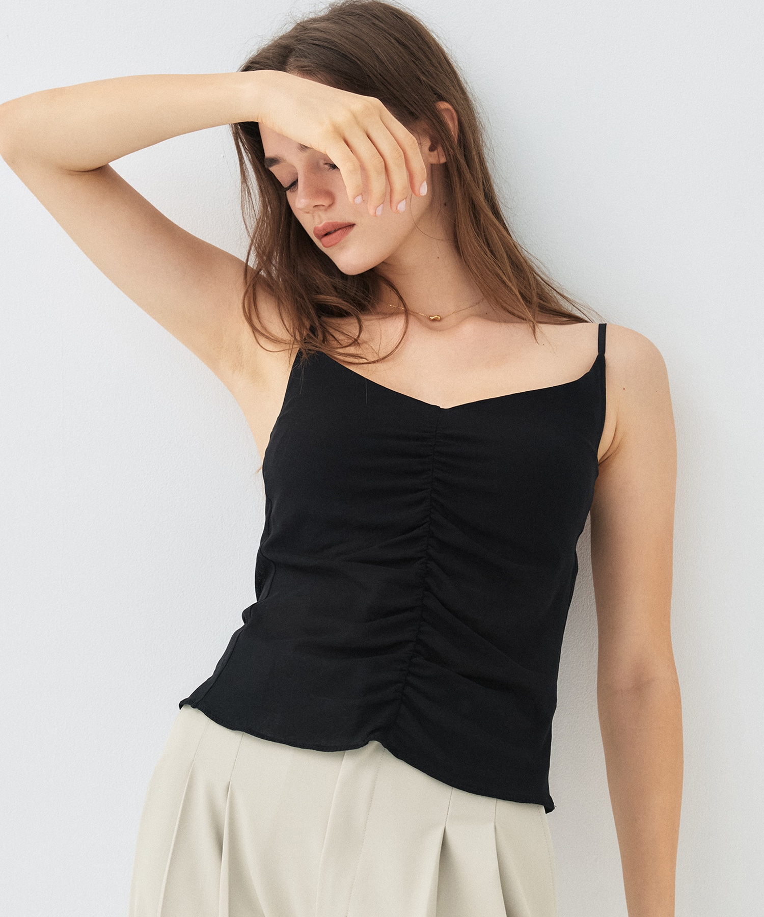 【hazy tokyo×PUBLIC TOKYO】hazyメッシュギャザーキャミソール