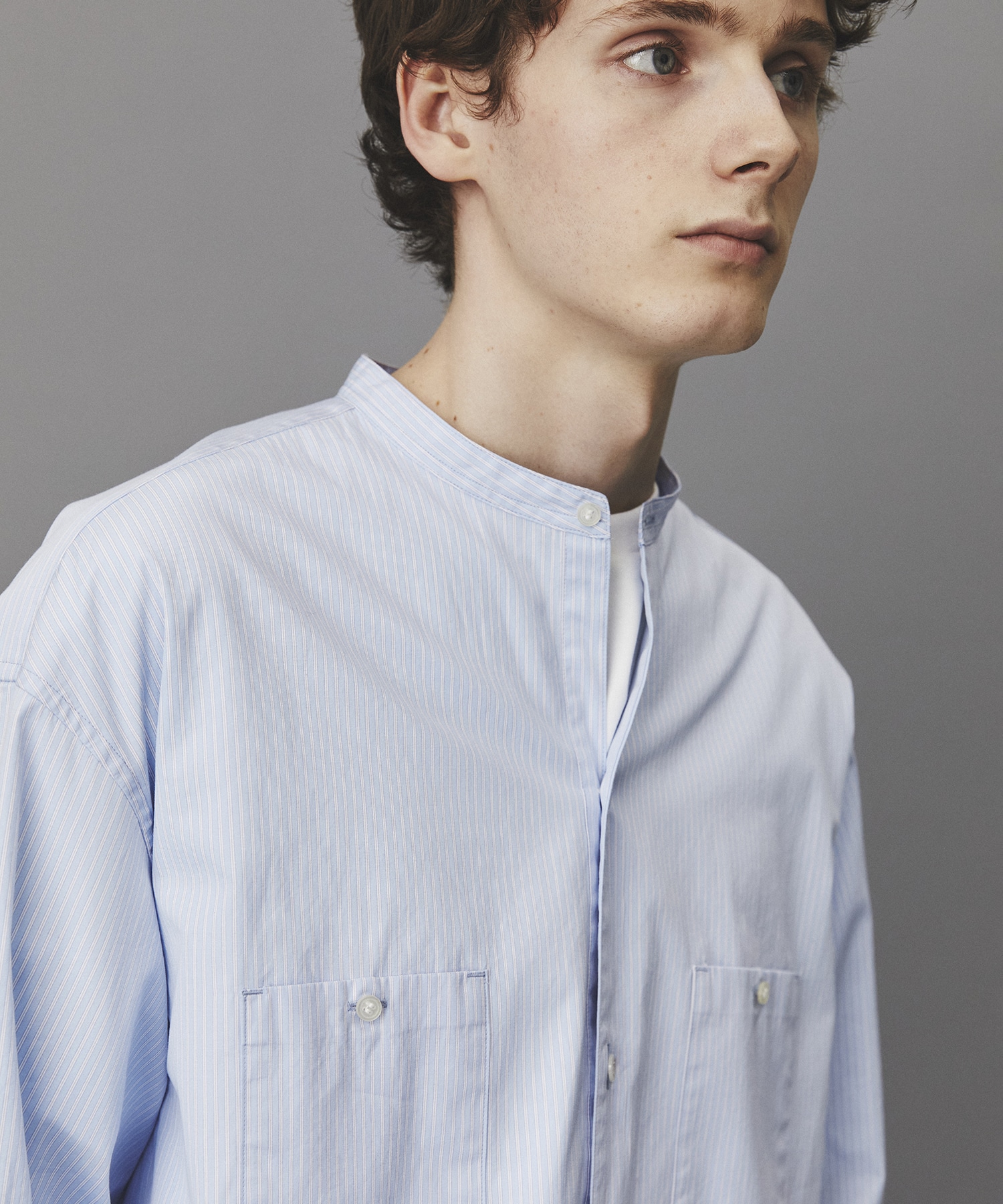 【残りわずか】Suvin Giza Band Skipper Shirts