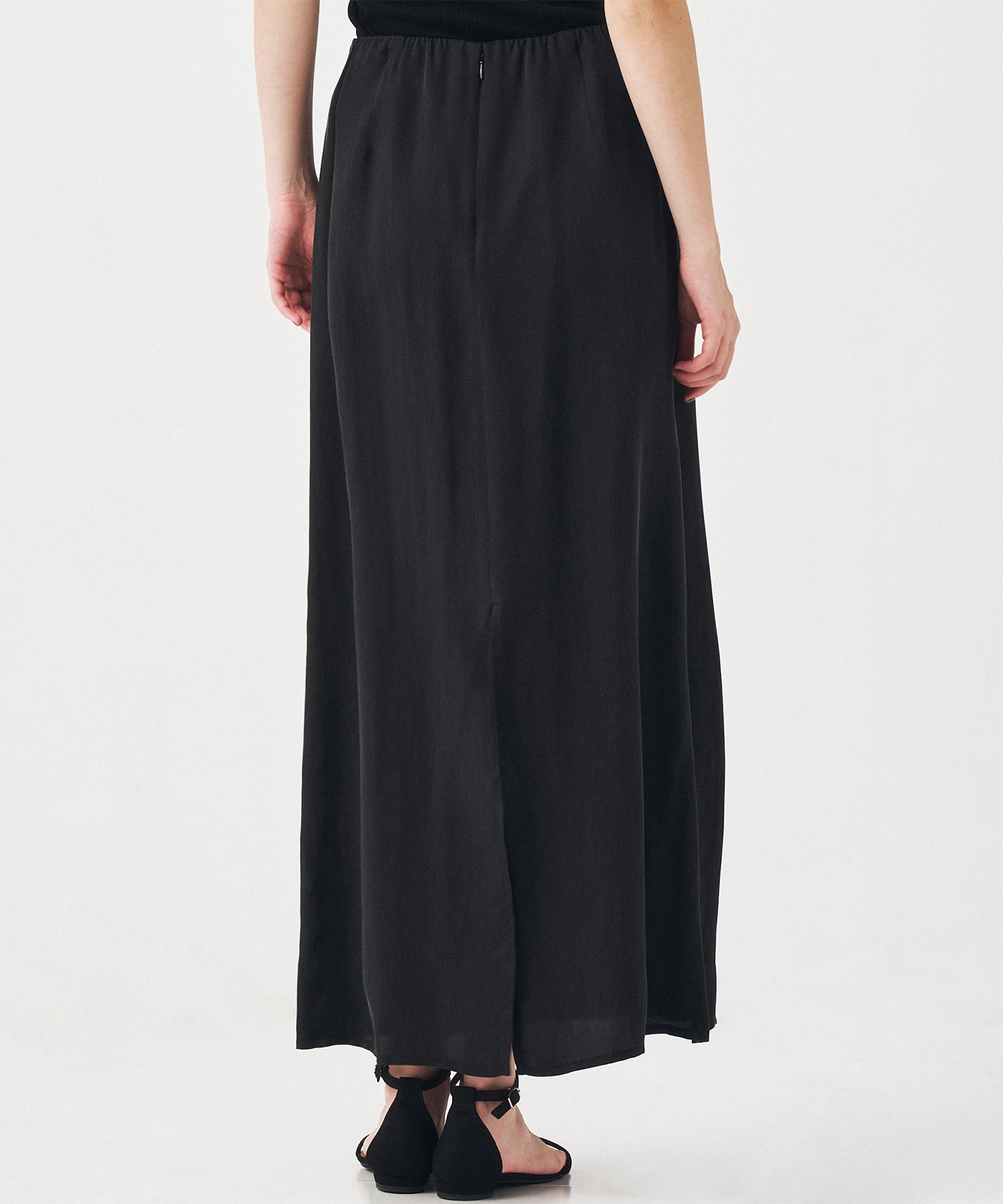 【再入荷】ピーチキュプラスリットロングスカート