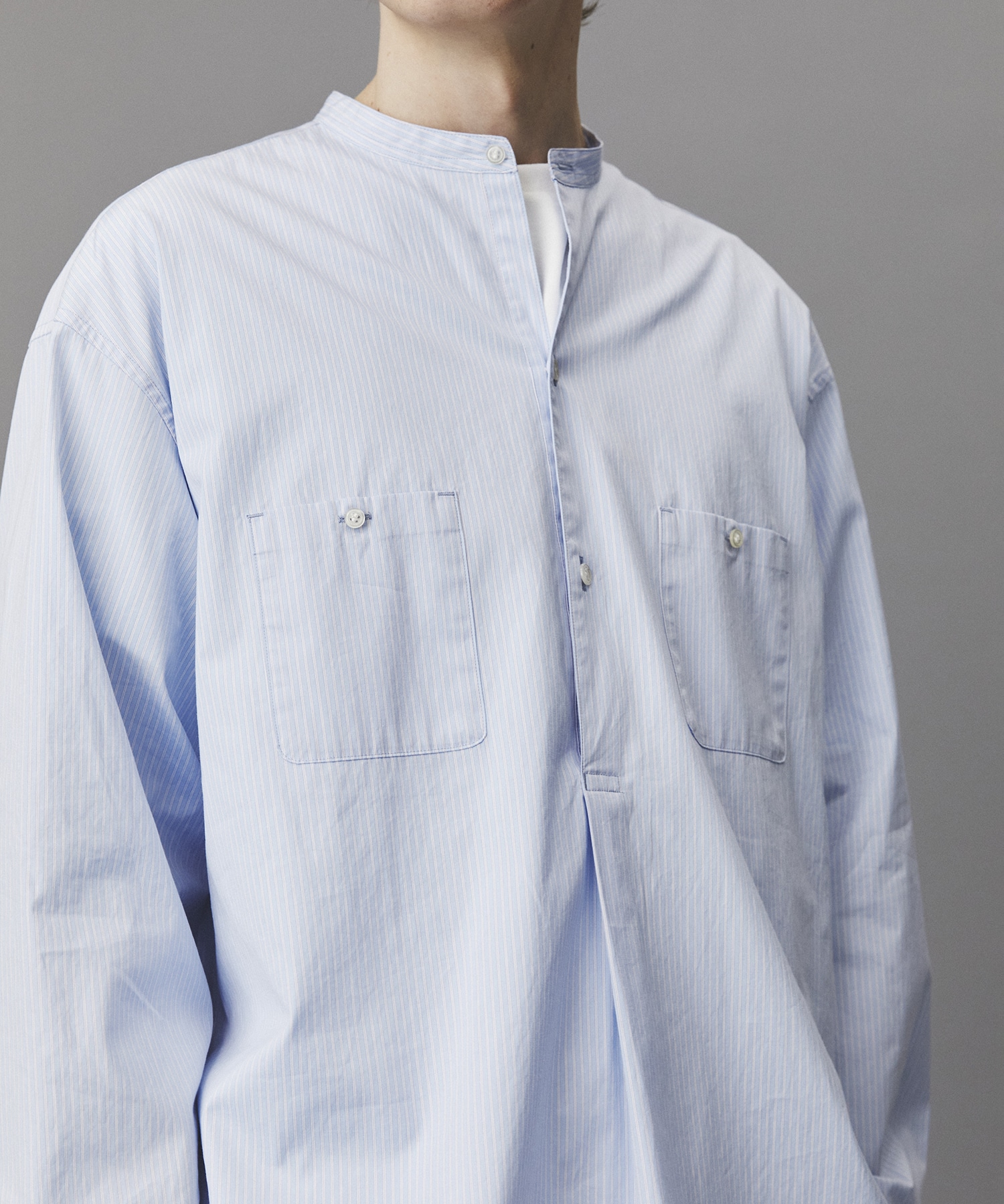 【残りわずか】Suvin Giza Band Skipper Shirts
