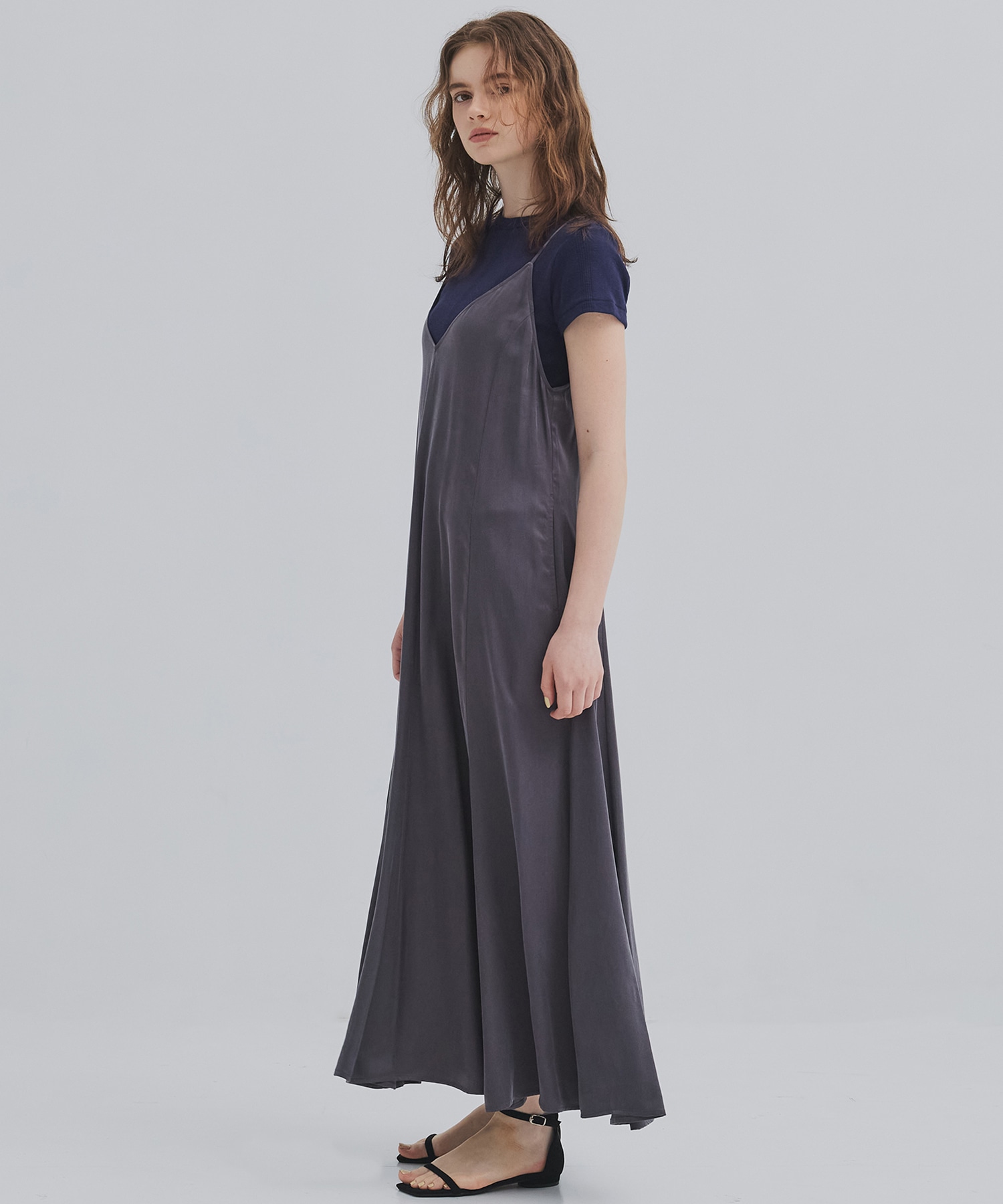 フィブリルサテンキャミワンピ