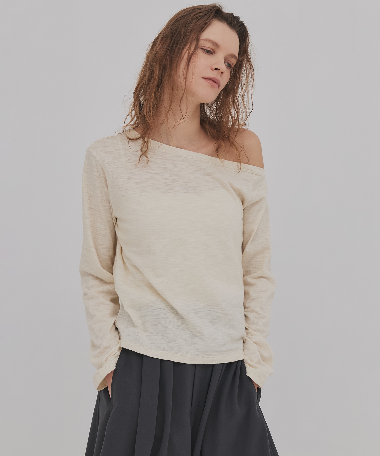 【残り僅か】メランジワンショルダーTEE