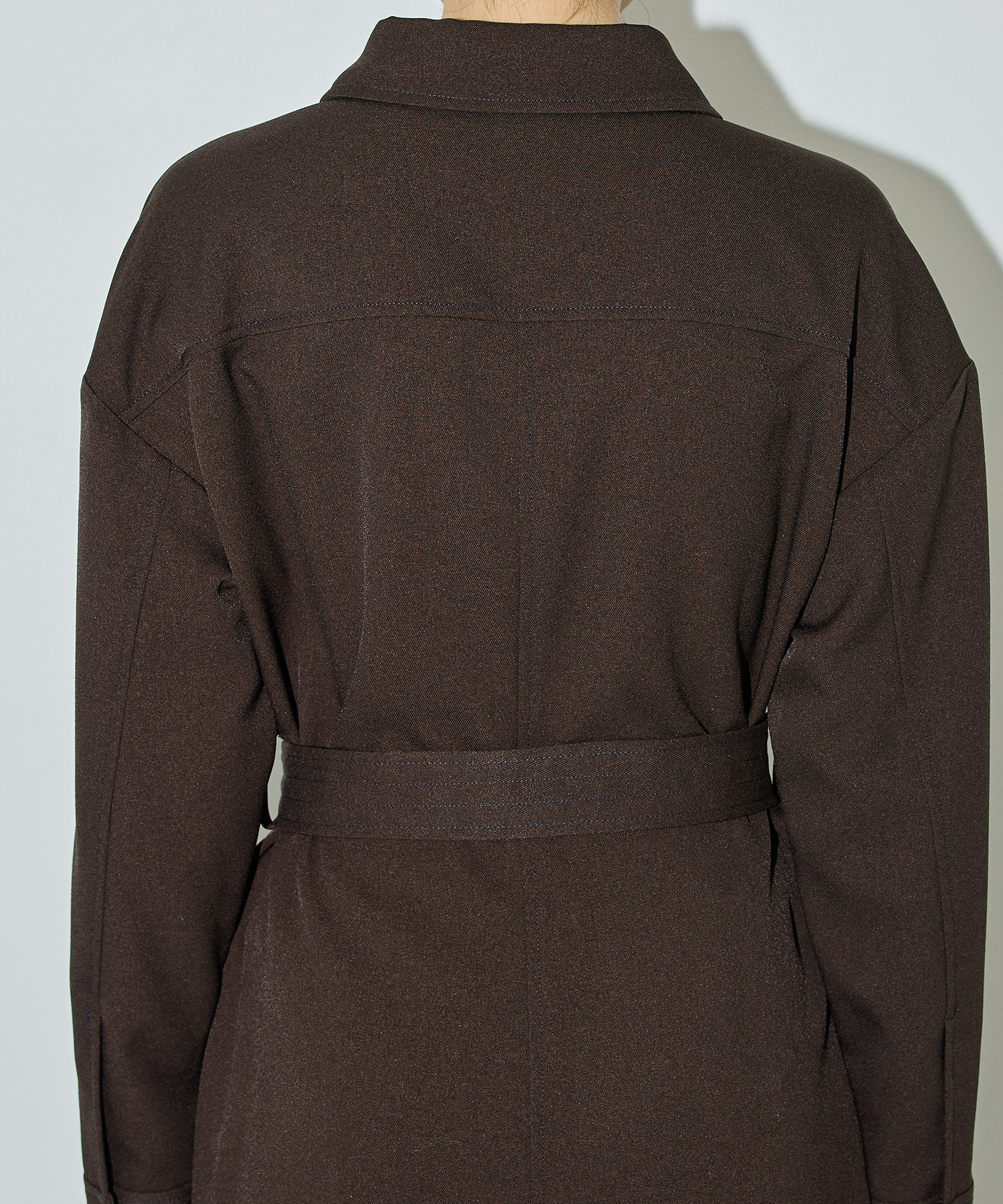 【残り僅か】カラーステッチシャツワンピース