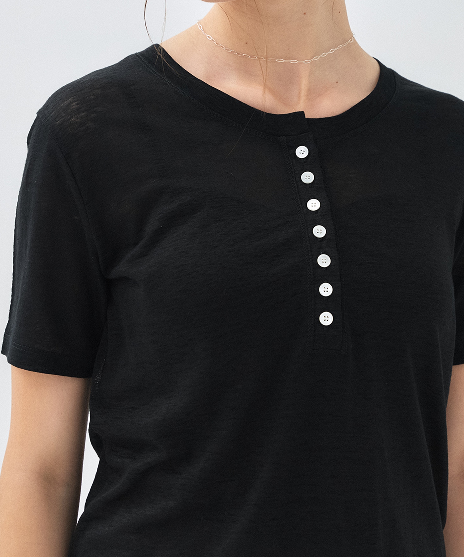 リネンヘンリーネックTEE
