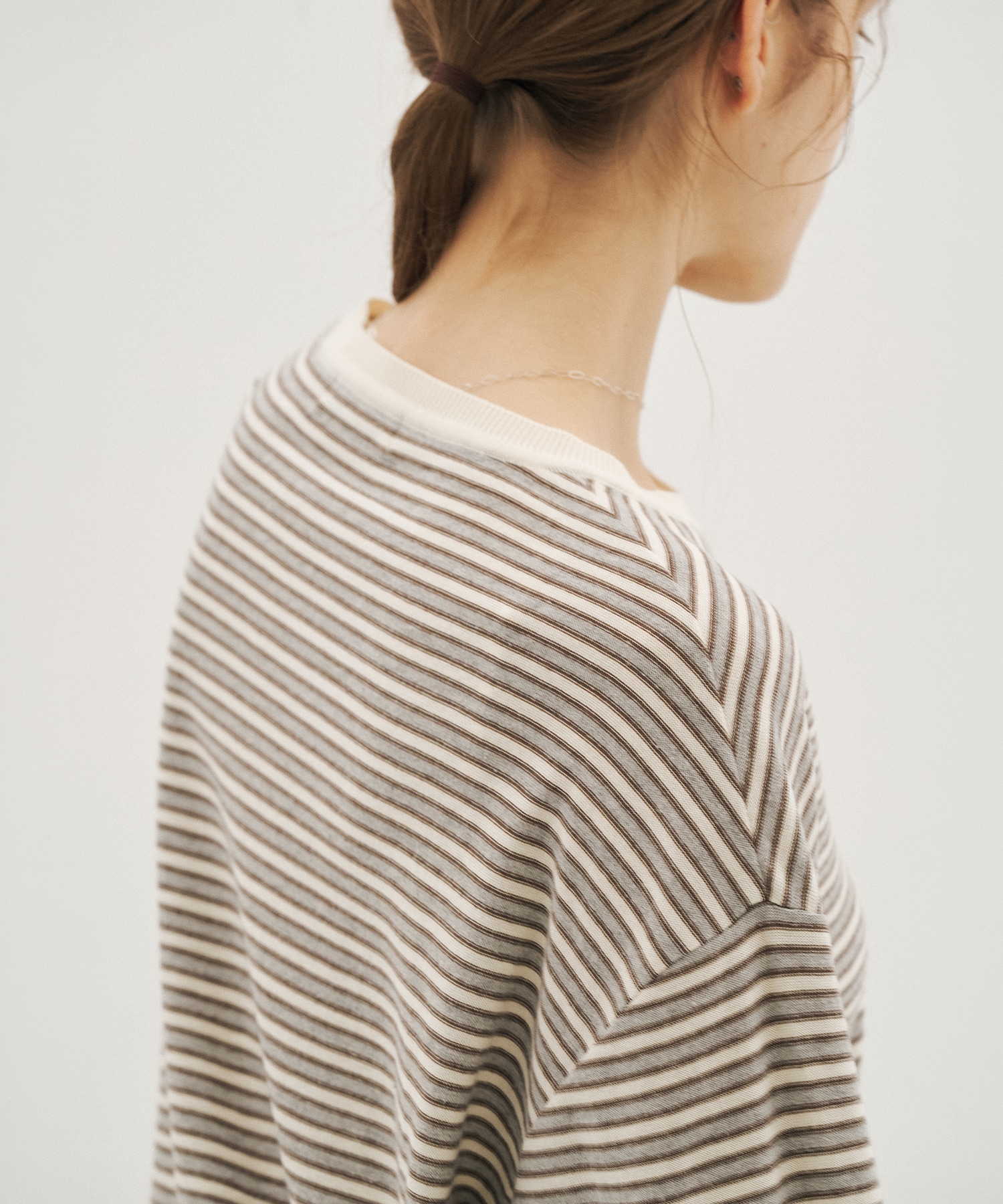 ボーダークルーネックニットTEE