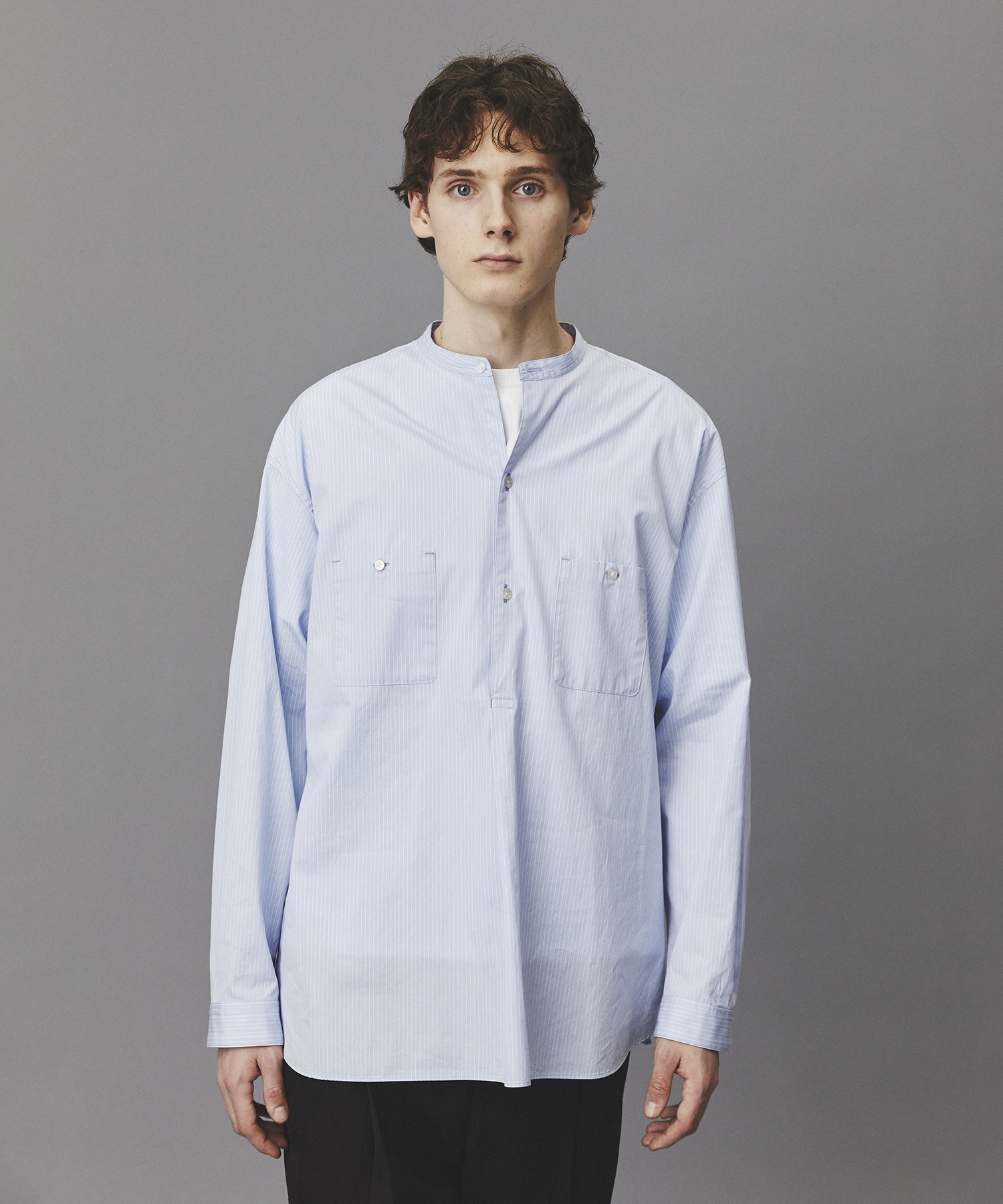 【残りわずか】Suvin Giza Band Skipper Shirts